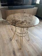 Marmeren bijzettafel met gouden onderstel, Overige materialen, Gebruikt, Rond, Ophalen