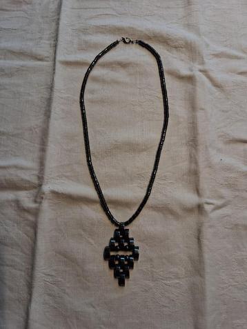 Vintage hematiet collier gebogen staafjes en kralen *eureka beschikbaar voor biedingen