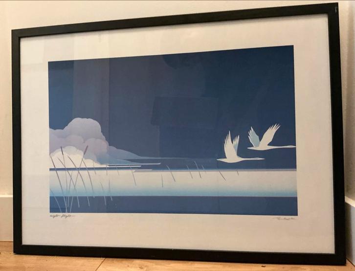 Set van 2 Art Prints 'Night Life' Gesigneerd, Antiek en Kunst, Kunst | Tekeningen en Foto's, Ophalen