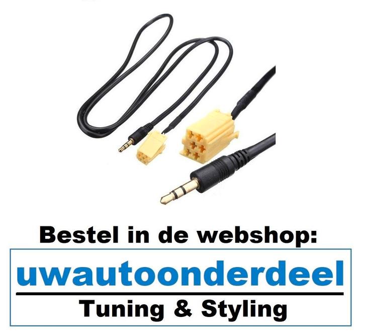 Fiat 500 Grande Punto Aux input Aux adapter Mp3 Iphone Ipod, Auto diversen, Autoradio's, Nieuw, Ophalen of Verzenden