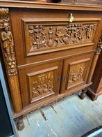 GESNEDEN EIKEN KAST / DRESSOIR, Ophalen, Gebruikt, 100 tot 150 cm, 25 tot 50 cm