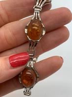 T674 Prachtige zilveren armband barnsteen, Ophalen of Verzenden, Zilver, Armband, Met edelsteen