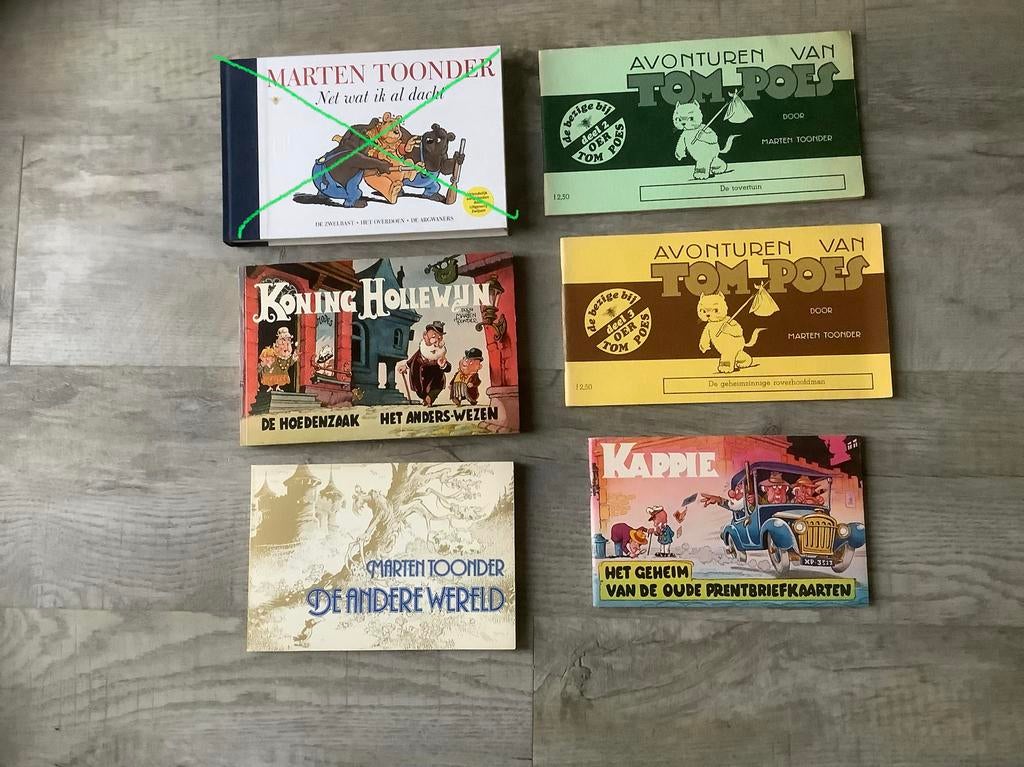 Marten Toonder: 5 Boeken o.a. Kappie, Tom Poes, Hollewijn, Meerdere stripboeken, Ophalen of Verzenden, Gelezen