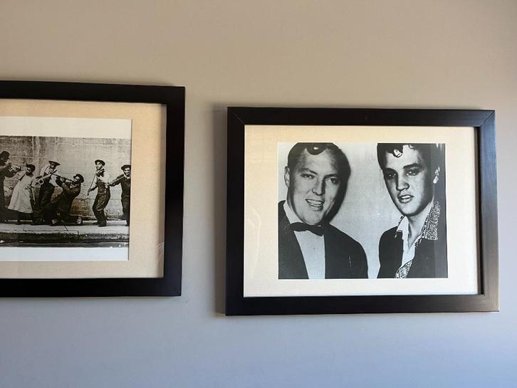 Retrobord / foto / wandplaat Gene Vincent / The Beatles, Huis en Inrichting, Woonaccessoires | Wanddecoraties, Gebruikt, Ophalen of Verzenden