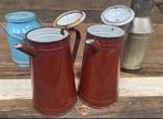 grote bruin emaille koffiekannen, Ophalen of Verzenden