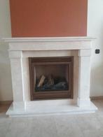 Gesloten gashaard met marmeren schouw + hulpstukken, Huis en Inrichting, Ophalen of Verzenden, Zo goed als nieuw, Vrijstaande haard