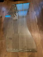 Glazen salontafel met golvend design, Huis en Inrichting, Tafels | Salontafels, Ophalen, 100 tot 150 cm, 50 tot 100 cm, Overige vormen