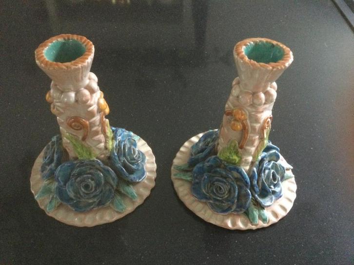 Set Joodse Shabbath kandelaars Chaya Magal - Ein Hod, Antiek en Kunst, Antiek | Keramiek en Aardewerk, Ophalen of Verzenden