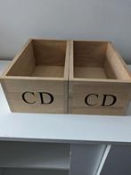 2 houten cd kistjes, Minder dan 50 cm, Minder dan 50 cm, Minder dan 50 cm, Ophalen of Verzenden