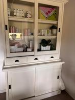 Prachtige oud witte buffet kast, Huis en Inrichting, Kasten | Buffetkasten, Ophalen, 200 cm of meer, Glas, 150 tot 200 cm