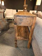 Side table oud hout gerecycled stoer robuust, Huis en Inrichting, Tafels | Sidetables, 100 tot 150 cm, Nieuw, Ophalen of Verzenden