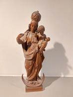 Madonna maria met kind hout gestoken 27cm, Antiek en Kunst, Ophalen of Verzenden