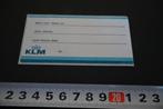sticker KLM  label  BW968, Ophalen, Zo goed als nieuw