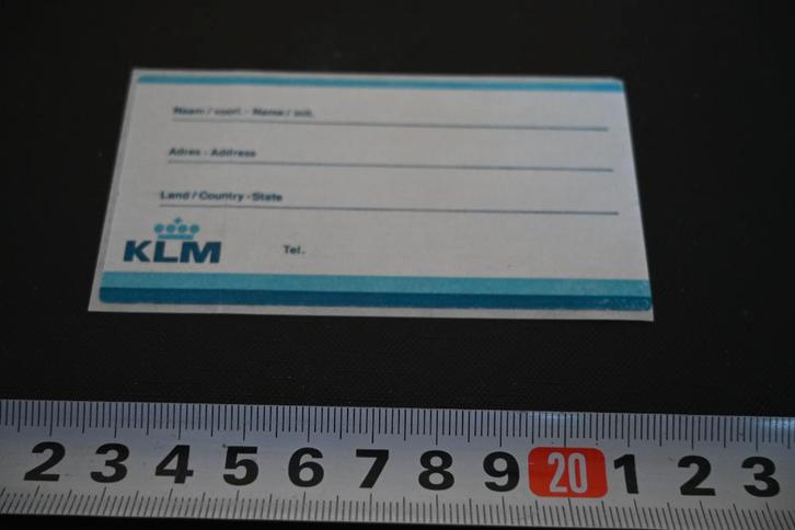 sticker KLM  label  BW968, Verzamelen, Stickers, Zo goed als nieuw, Ophalen