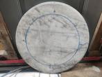 Antiek tafelblad wit marmer 60 cm, Huis en Inrichting, Tafelonderdelen, Ophalen, Overige materialen, 50 tot 100 cm, Rond