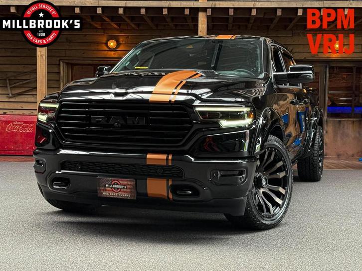 Dodge Ram 1500 5.7 V8 Limited Longhorn, Widebody, Black Edit, Auto's, Bestelauto's, Bedrijf, Te koop, 360° camera, 4x4, ABS, Achteruitrijcamera
