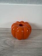 Oranje pompoen kandelaar, Ophalen of Verzenden, Zo goed als nieuw, Overige materialen, Minder dan 25 cm