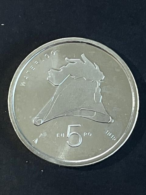 Nederland, verzilverde 5 Euro 2015 Waterloo, Verzenden, Koningin Beatrix, Euro's, Losse munt
