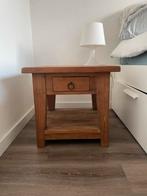 Houten nachtkastje + lamp, 45 tot 60 cm, Minder dan 55 cm, Gebruikt, Vierkant