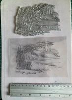 2 grote clear stamps bloemen  en bootje aan het water, Ophalen of Verzenden, Nieuw, Clearstamp