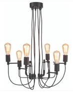 Industriële hanglamp zwart - 6 lichts, verstelbaar, Huis en Inrichting, Lampen | Kroonluchters, Ophalen of Verzenden