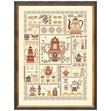 Borduurpatroon - Romantische Koffietijd 41 x 56 cm 14CT Aida beschikbaar voor biedingen