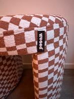 Woood poef - warm oranje kleur, Huis en Inrichting, Banken | Voetenbanken en Poefen, Ophalen, Zo goed als nieuw, Rond, Overige materialen