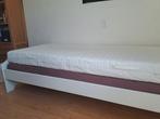 Eenpersoonsbed met twee matrassen, Gebruikt, 90 cm, Eenpersoons, Wit