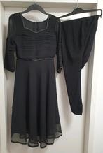 Zwarte Anarkali Pak chiffon Jurk churidaar broek Maat S, Desi kleding, Zwart, Ophalen of Verzenden, Zo goed als nieuw