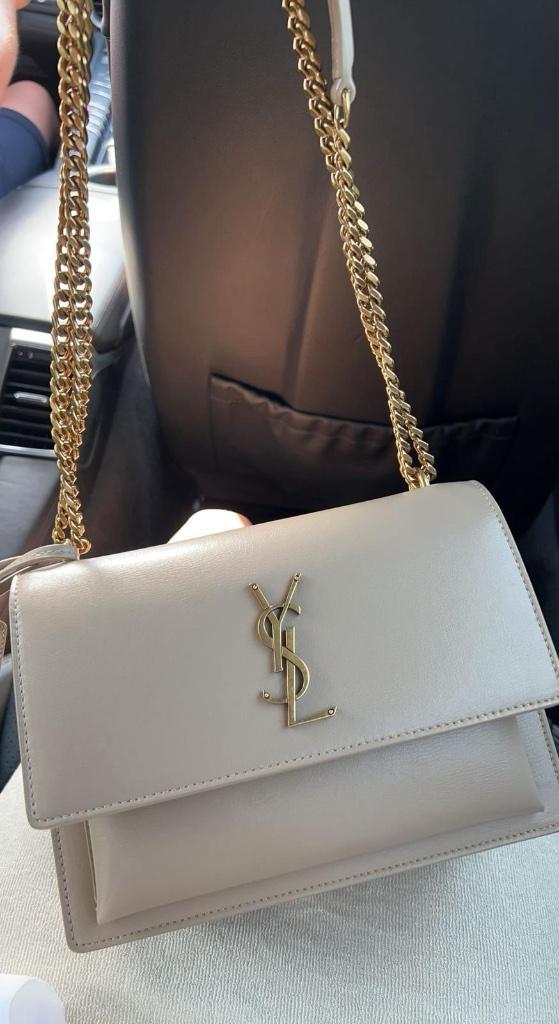 YSL Sunset beige/goud, Sieraden, Tassen en Uiterlijk, Tassen | Damestassen, Zo goed als nieuw, Handtas, Beige, Ophalen