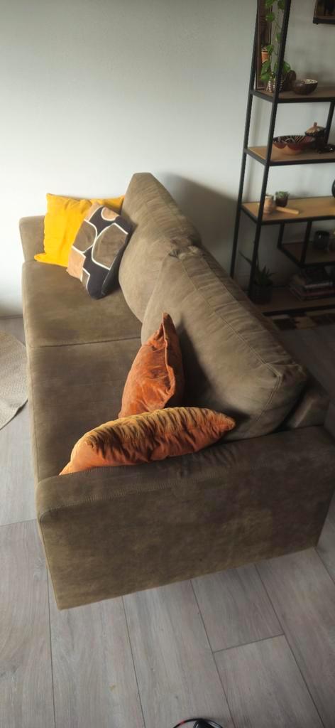 Design bank donkergroen 2.5 zits, Huis en Inrichting, Banken | Sofa's en Chaises Longues, Zo goed als nieuw, 200 tot 250 cm, 75 tot 100 cm