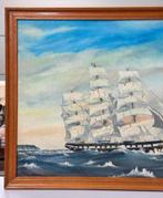 H W Hackett 1971 olieverf kunst Golden Fleece Merchant Ship, Antiek en Kunst, Kunst | Schilderijen | Klassiek, Ophalen of Verzenden