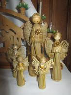 Vintage rieten engel, Diversen, Kerst, Ophalen of Verzenden, Gebruikt
