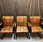 6 luxe stoere buffel leer eetkamer stoelen cognac, Huis en Inrichting, Stoelen, Bruin, Leer, Ophalen of Verzenden, Zo goed als nieuw