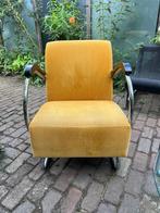 Dykmeijer de Dikkert buisframe fauteuil Gele Ribstof, Huis en Inrichting, Fauteuils, Ophalen, Gebruikt, 50 tot 75 cm, 75 tot 100 cm