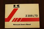 Kawasaki Z305 LTD 1989 motorcycle owner's manual Z305-A3, Verzenden, Kawasaki