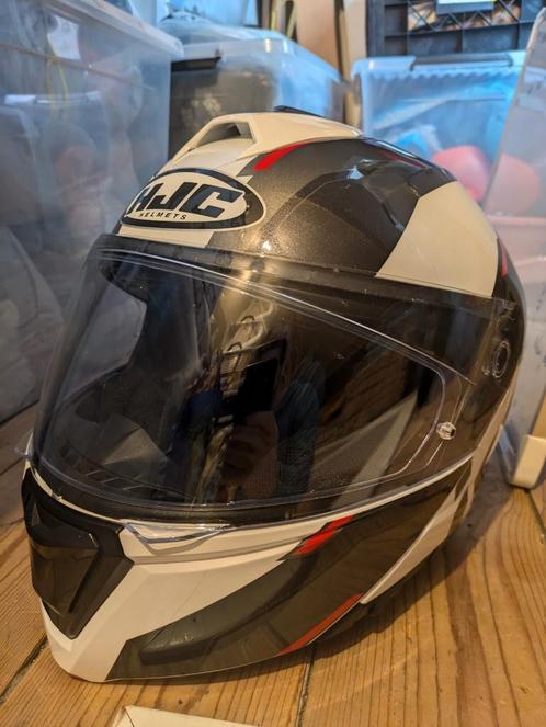 HJC i90 systeemhelm met zon vizier maat L, Motoren, Kleding | Motorhelmen, Systeemhelm, HJC, Tweedehands, Ophalen of Verzenden