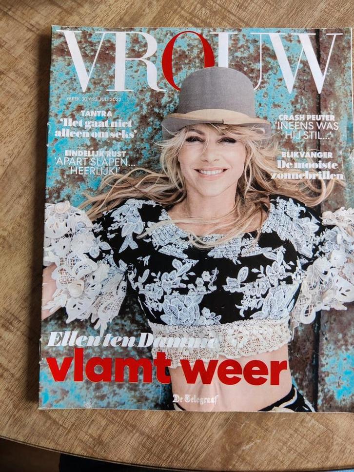Vrouw Tijdschrift met op Cover Ellen ten Damme, Boeken, Tijdschriften en Kranten, Zo goed als nieuw, Damesbladen, Ophalen of Verzenden