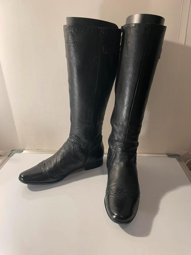 Manfield Knee High Equesterian Casual Boots Leather EU 39, Kleding | Dames, Schoenen, Zo goed als nieuw, Hoge laarzen, Zwart, Ophalen of Verzenden