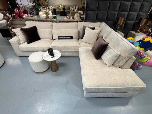 Luxe Velvet Teddy Hoekbank Pocket 310x250cm Beige Wit NIEUW, Huis en Inrichting, Banken | Bankstellen, Nieuw, Hoekbank, Vierpersoons of meer
