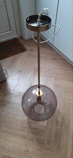 Stijlvolle Karwei hanglamp rookglas, dimbaar, Ophalen, 50 tot 75 cm, Zo goed als nieuw, Glas