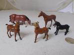 Jaren 20/30 BRITAINS Ltd. LEAD (LOOD) FARM HORSES 5 X., Antiek en Kunst, Antiek | Speelgoed, Ophalen of Verzenden