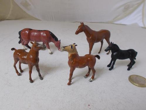Jaren 20/30 BRITAINS Ltd. LEAD (LOOD) FARM HORSES 5 X., Antiek en Kunst, Antiek | Speelgoed, Ophalen of Verzenden