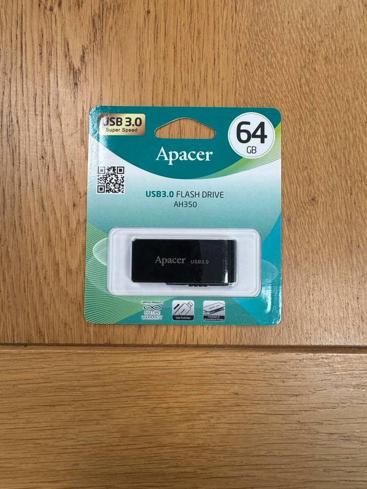Apacer AH350 64GB USB 3.0 Flashdrive, Computers en Software, USB Sticks, Nieuw, 64 GB, Ophalen of Verzenden