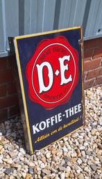 Oud dubbelzijdig emaille bord Douwe Egberts koffie-thee☕️, Verzamelen, Merken en Reclamevoorwerpen, Reclamebord, Gebruikt, ., Ophalen of Verzenden
