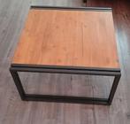 Gave salontafel hout en staal. 70x70cm, Huis en Inrichting, Tafels | Salontafels, Ophalen, Gebruikt, 50 tot 100 cm, 50 tot 100 cm