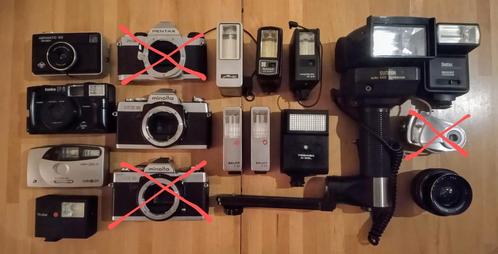 Partij camera's en flitsers, Audio, Tv en Foto, Fotocamera's Analoog, Zo goed als nieuw, Spiegelreflex, Pentax, Ophalen of Verzenden