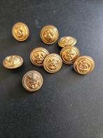 9 Goudkleurige Knopen met Anker Reliëf, Hobby en Vrije tijd, Naaien en Fournituren, Ophalen of Verzenden, Gebruikt, Knoop of Knopen