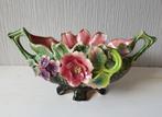 Antieke jardiniére/bloempot-barbotine stijl keramiek, Antiek en Kunst, Antiek | Keramiek en Aardewerk, Ophalen of Verzenden