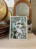 Fotolijst bolglas zilver & wit vintage, Ophalen of Verzenden, Hout, Minder dan 50 cm, Minder dan 50 cm